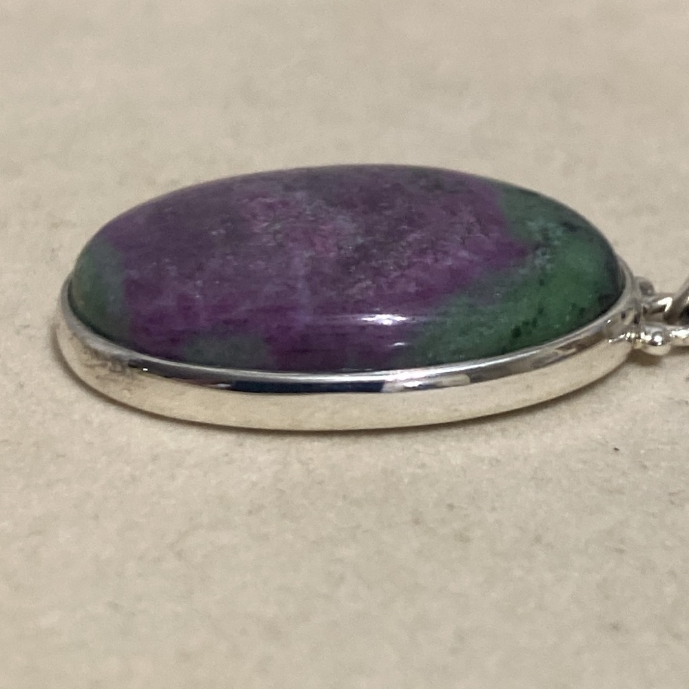 Anyolite Ruby In Zoisite Oval Cabochon Pendant In… - image 6